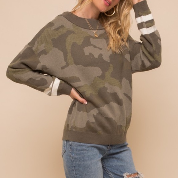 Last 1! NWT CAMOUFLAGE Camo Knit Top - Picture 8 of 13